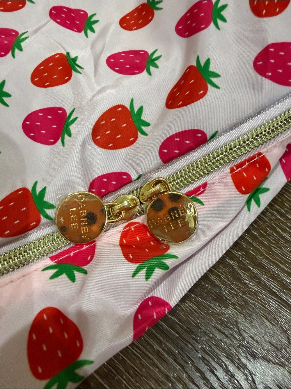 NWOT Dabney Lee Pink Strawberry-Print Travel organizer bag - Picture 3 of 9